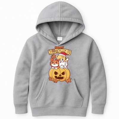 Happy Hallothanksmas Holiday Cats Kids Hoodie