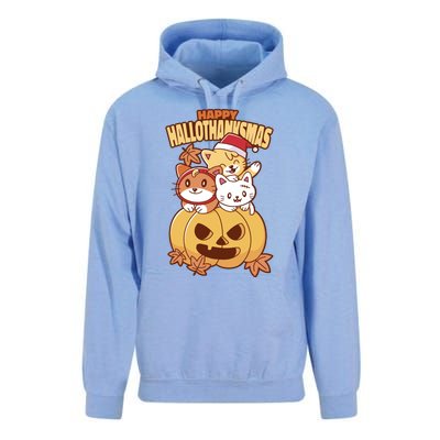 Happy Hallothanksmas Holiday Cats Unisex Surf Hoodie