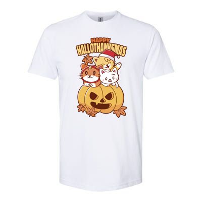 Happy Hallothanksmas Holiday Cats Softstyle CVC T-Shirt