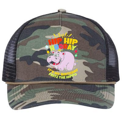 Hip Hip Hooray It's My Birthday Fritz The Hippo Retro Rope Trucker Hat Cap