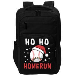 Ho Ho Homerun Christmas Baseball Player Santa Hat Great Gift Impact Tech Backpack