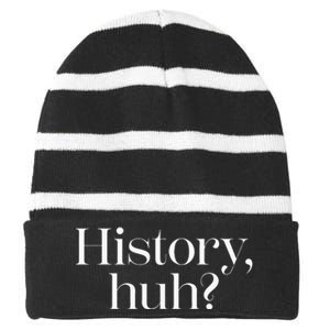 History Huh Striped Beanie with Solid Band