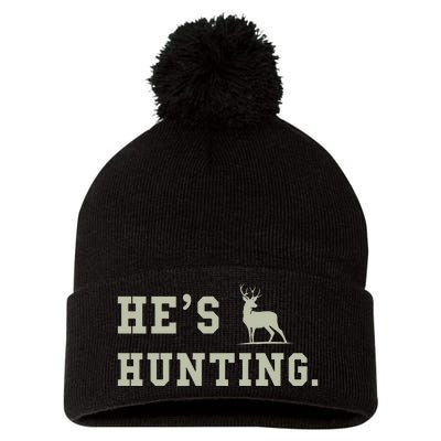 Hes Hunting Pom Pom 12in Knit Beanie