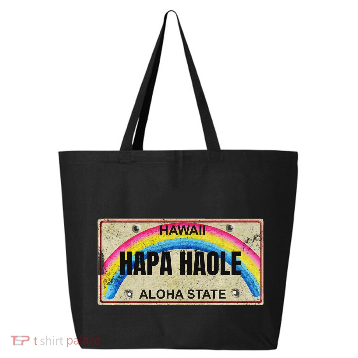 Hapa Haole Hawaiian License Plate 25L Jumbo Tote