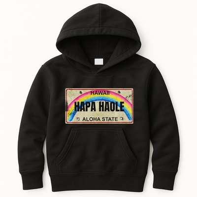 Hapa Haole Hawaiian License Plate Kids Hoodie
