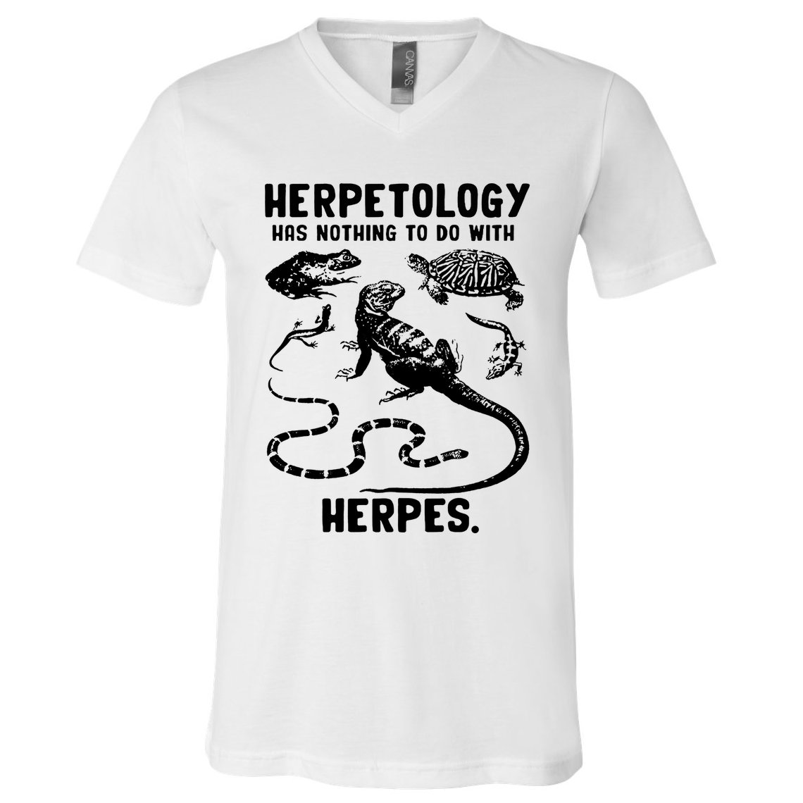 Herpetology Herpes V-Neck T-Shirt