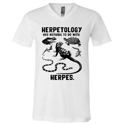 Herpetology Herpes V-Neck T-Shirt