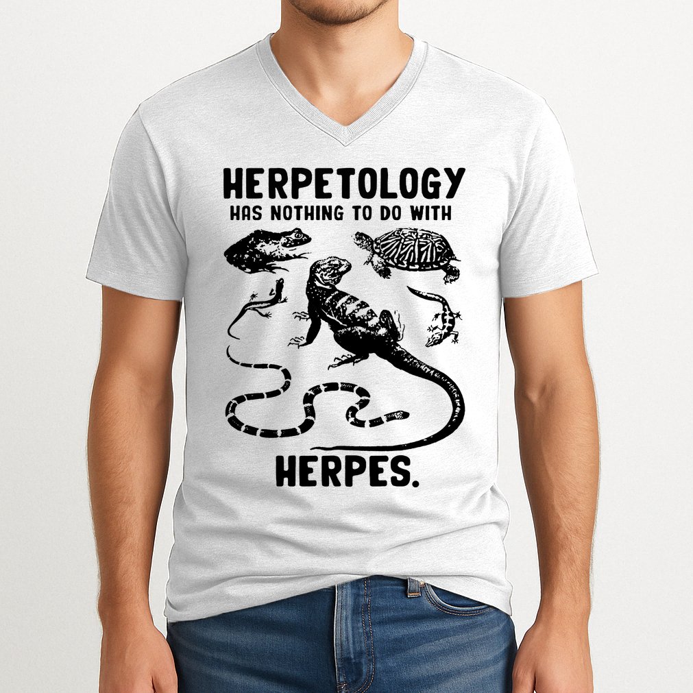 Herpetology Herpes V-Neck T-Shirt