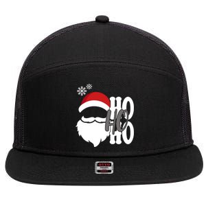 Ho Ho Ho Santa Claus Cozy Christmas 7 Panel Mesh Trucker Snapback Hat