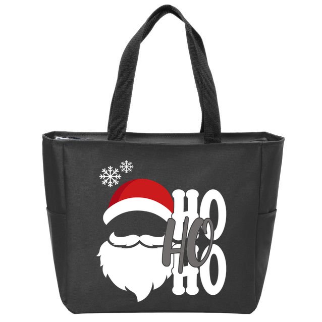 Ho Ho Ho Santa Claus Cozy Christmas Zip Tote Bag