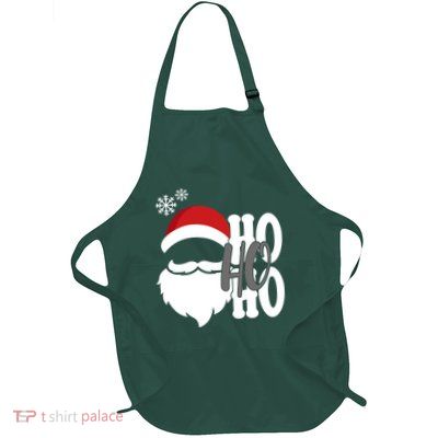 Ho Ho Ho Santa Claus Cozy Christmas Full-Length Apron With Pockets