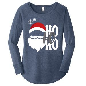 Ho Ho Ho Santa Claus Cozy Christmas Women's Perfect Tri Tunic Long Sleeve Shirt