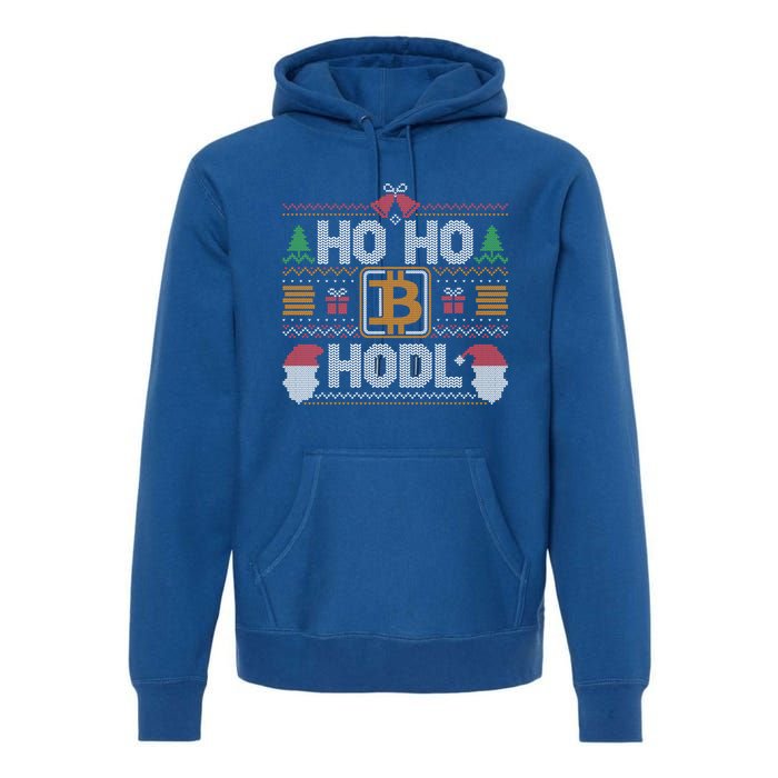 Ho Ho Hodl Hodling Through The Snow Ugly Christmas Sweater Gift Premium Hoodie