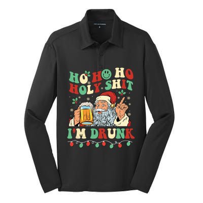 Ho Ho Holy Shit IM Drunk Beer Santa Hat Christmas Ing Great Gift Silk Touch Performance Long Sleeve Polo