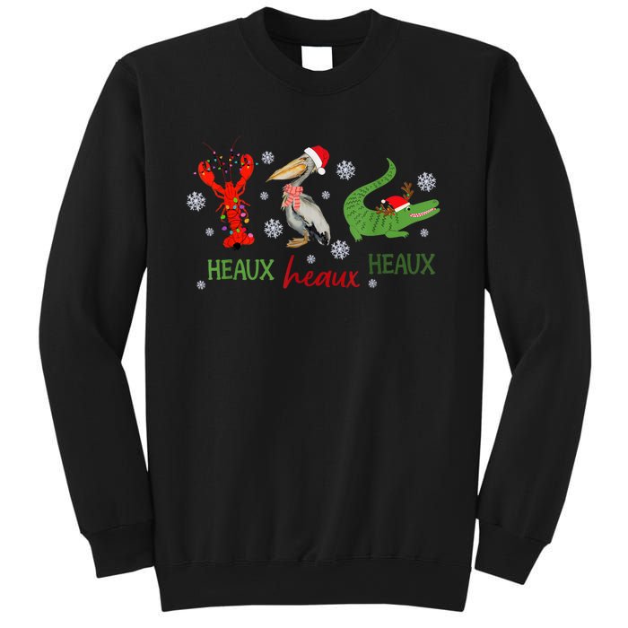 Heaux Heaux Heaux Cajun Christmas Crawfish Pelican Alligator Sweatshirt