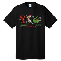 Heaux Heaux Heaux Cajun Christmas Crawfish Pelican Alligator Tall T-Shirt