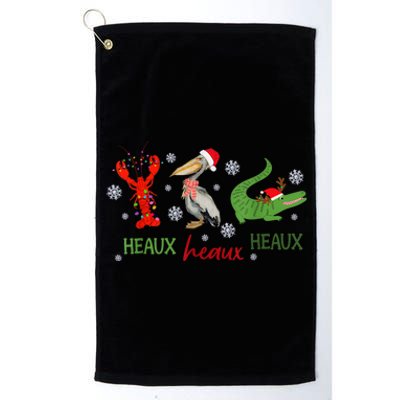 Heaux Heaux Heaux Cajun Christmas Crawfish Pelican Alligator Platinum Collection Golf Towel