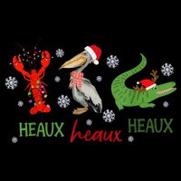 Heaux Heaux Heaux Cajun Christmas Crawfish Pelican Alligator Zip Tote Bag