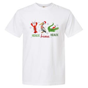 Heaux Heaux Heaux Cajun Christmas Crawfish Pelican Alligator Garment-Dyed Heavyweight T-Shirt