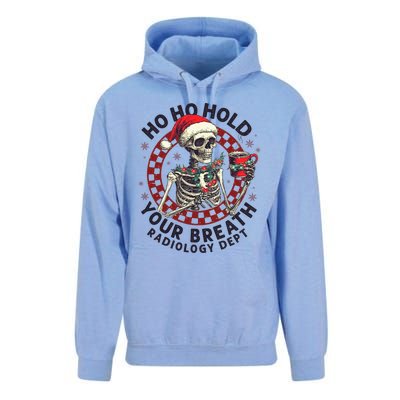 Ho Ho Hold Your Breath Radiology Tech Skeleton Unisex Surf Hoodie