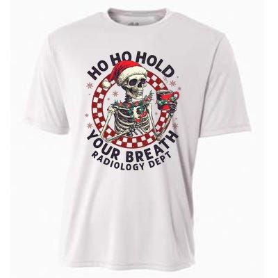 Ho Ho Hold Your Breath Radiology Tech Skeleton Cooling Performance Crew T-Shirt