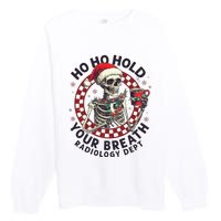 Ho Ho Hold Your Breath Radiology Tech Skeleton Premium Crewneck Sweatshirt