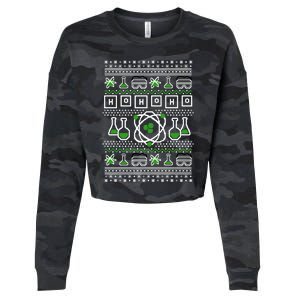 Ho Ho Ho Funny Science Ugly Holiday Graphic Meaningful Gift Cropped Pullover Crew