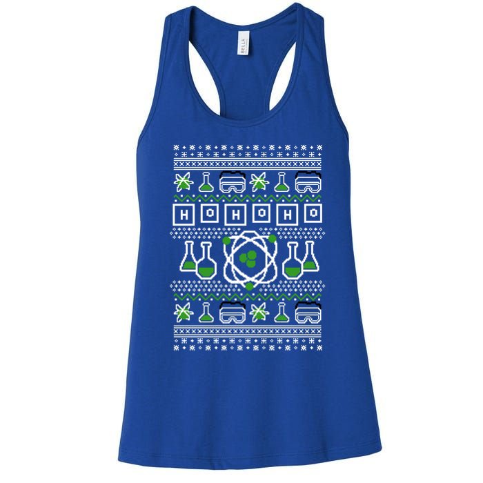 Ho Ho Ho Funny Science Ugly Holiday Graphic Meaningful Gift Women's Racerback Tank