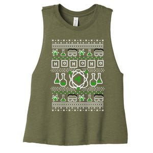 Ho Ho Ho Funny Science Ugly Holiday Graphic Meaningful Gift Women's Racerback Cropped Tank