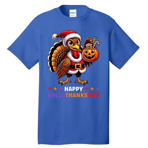 Happy Hallothanksmas Halloween Thanksgiving Xmas Tall T-Shirt