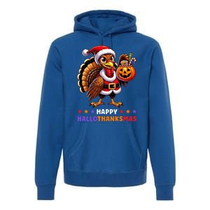 Happy Hallothanksmas Halloween Thanksgiving Xmas Premium Hoodie