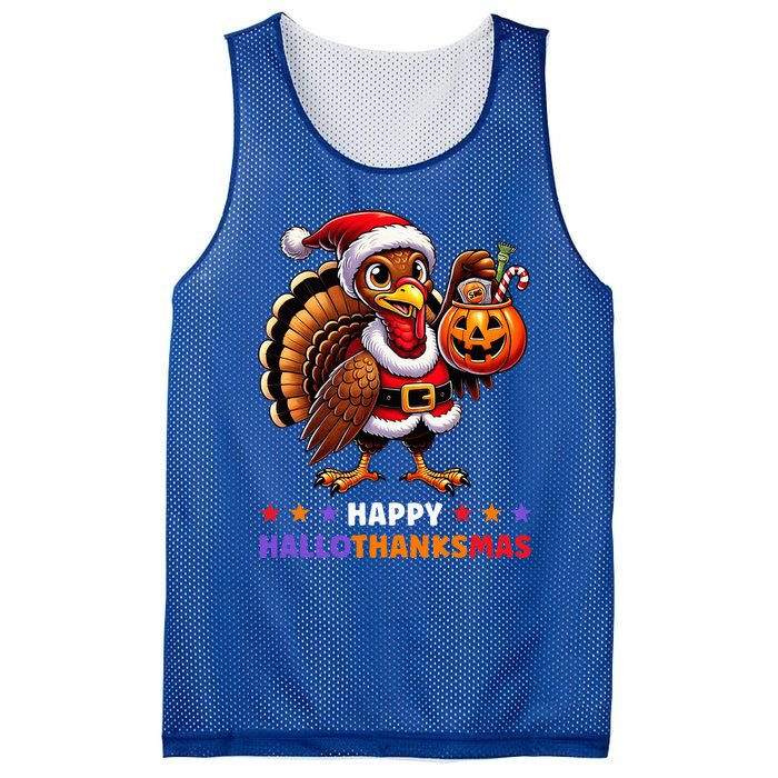 Happy Hallothanksmas Halloween Thanksgiving Xmas Mesh Reversible Basketball Jersey Tank