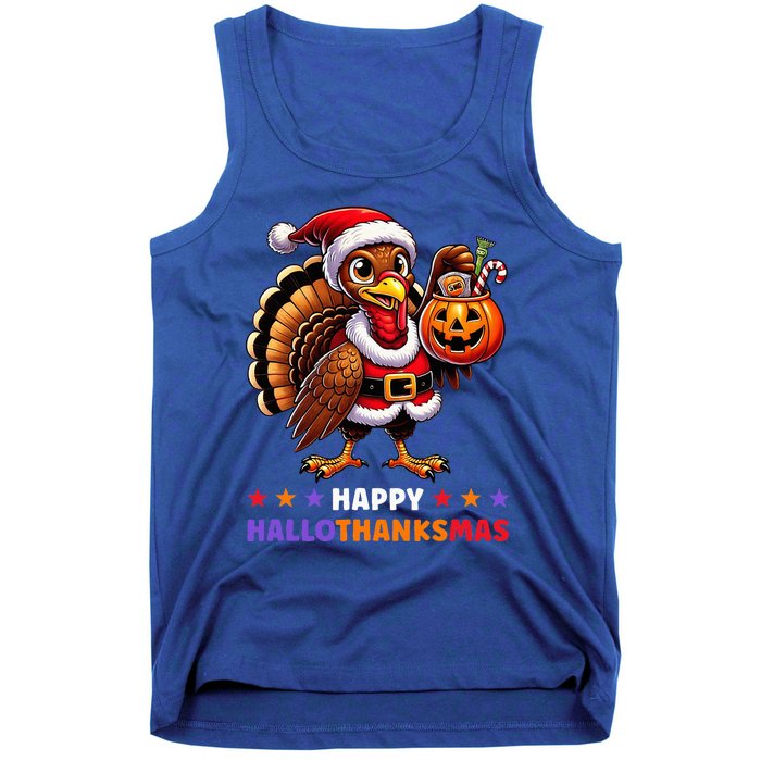 Happy Hallothanksmas Halloween Thanksgiving Xmas Tank Top