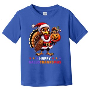 Happy Hallothanksmas Halloween Thanksgiving Xmas Toddler T-Shirt