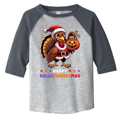 Happy Hallothanksmas Halloween Thanksgiving Xmas Toddler Fine Jersey T-Shirt