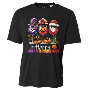 Happy Hallothanksmas Halloween Thanksgiving Christmas Cooling Performance Crew T-Shirt