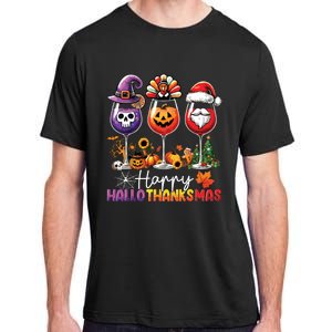 Happy Hallothanksmas Halloween Thanksgiving Christmas Adult ChromaSoft Performance T-Shirt