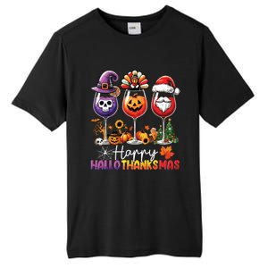 Happy Hallothanksmas Halloween Thanksgiving Christmas Tall Fusion ChromaSoft Performance T-Shirt