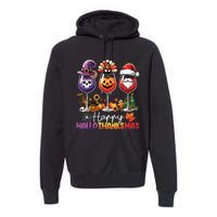 Happy Hallothanksmas Halloween Thanksgiving Christmas Premium Hoodie