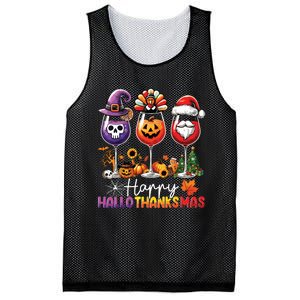 Happy Hallothanksmas Halloween Thanksgiving Christmas Mesh Reversible Basketball Jersey Tank