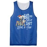 Ho Ho Holy Shit What A Year Gift Funny Christmas Skeleton Gift Mesh Reversible Basketball Jersey Tank