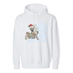 Ho Ho Holy Shit What A Year Gift Funny Christmas Skeleton Gift Garment-Dyed Fleece Hoodie