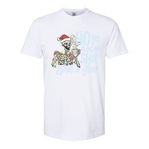 Ho Ho Holy Shit What A Year Gift Funny Christmas Skeleton Gift Softstyle CVC T-Shirt