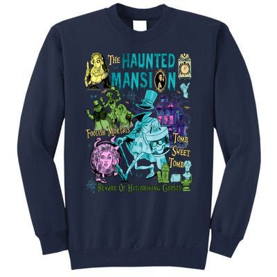 Hitchhiking House Haunted Ghosts Halloween Bewware Of Hitchhiking Ghosts Tall Sweatshirt