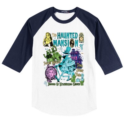 Hitchhiking House Haunted Ghosts Halloween Bewware Of Hitchhiking Ghosts Baseball Sleeve Shirt