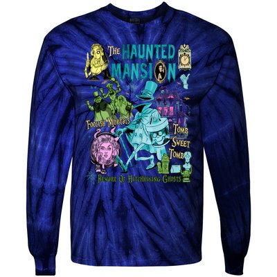 Hitchhiking House Haunted Ghosts Halloween Bewware Of Hitchhiking Ghosts Tie-Dye Long Sleeve Shirt