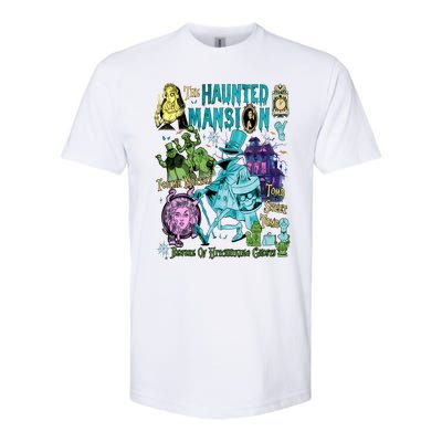 Hitchhiking House Haunted Ghosts Halloween Bewware Of Hitchhiking Ghosts Softstyle CVC T-Shirt