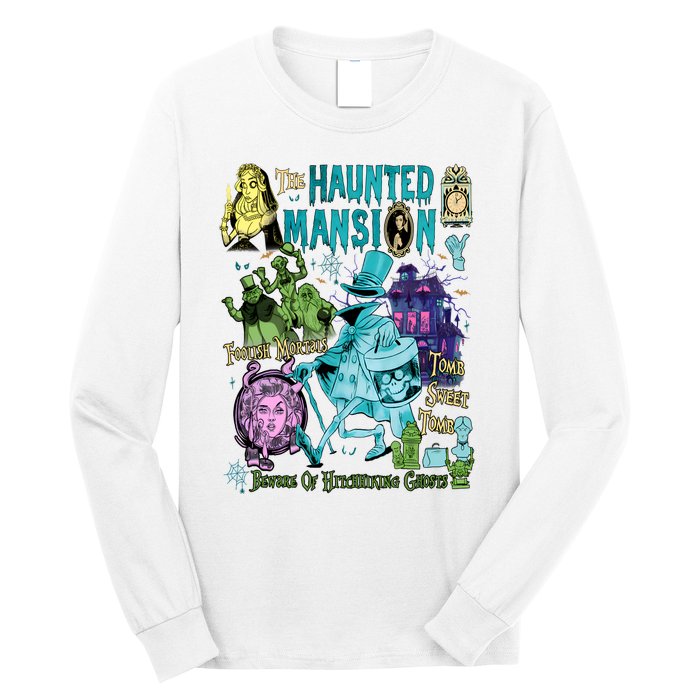 Hitchhiking House Haunted Ghosts Halloween Bewware Of Hitchhiking Ghosts Long Sleeve Shirt