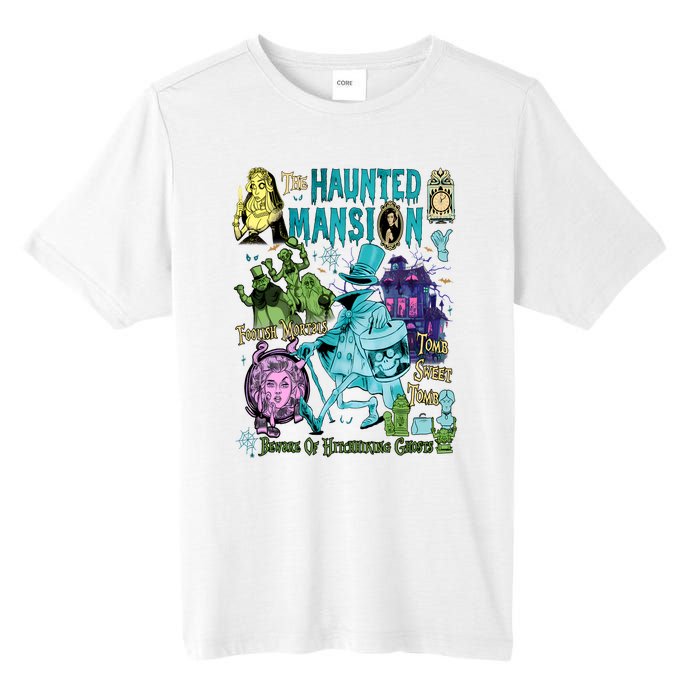 Hitchhiking House Haunted Ghosts Halloween Bewware Of Hitchhiking Ghosts Tall Fusion ChromaSoft Performance T-Shirt