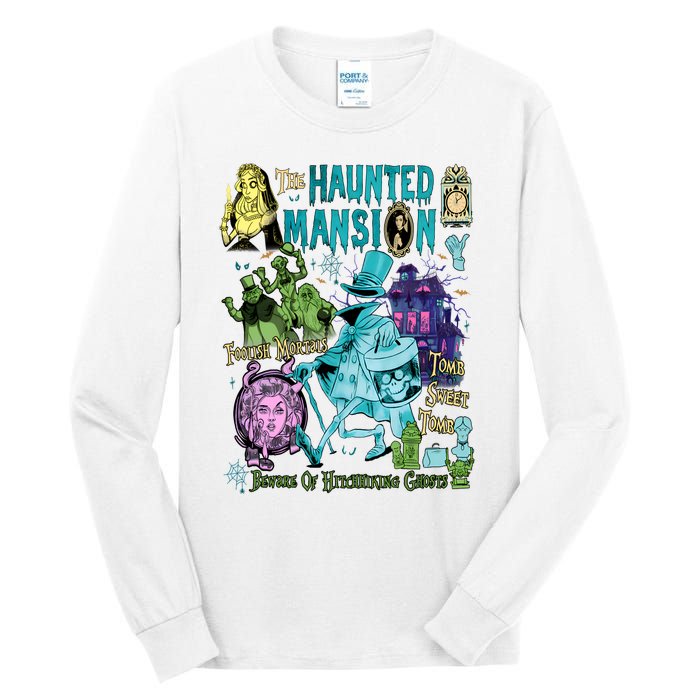 Hitchhiking House Haunted Ghosts Halloween Bewware Of Hitchhiking Ghosts Tall Long Sleeve T-Shirt